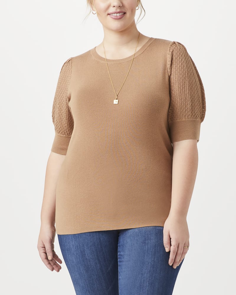 Front of plus size Alison Sweater knit Top by Molly&Isadora | Dia&Co | dia_product_style_image_id:152081